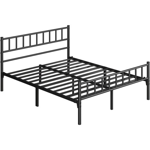 Black white silver metal - black/white/silver, bed