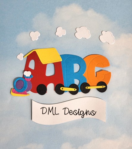 Abc train die cut - abc, card
