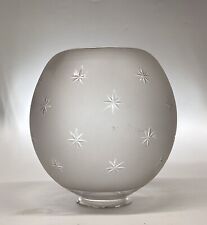 Antique Glass Globe Light Shade Cut Glass Stars Opaque Gasolier Shade
