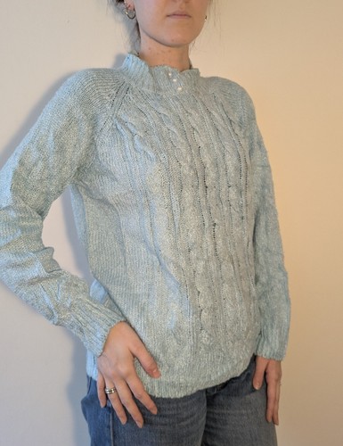 Light blue high neck - , knitwear