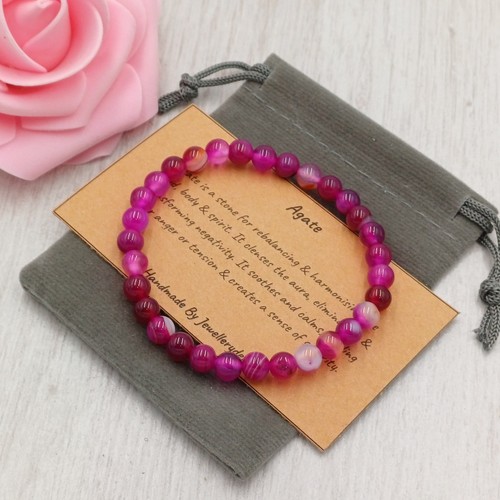 Magenta agate bracelet - magenta,