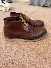 Red Wing Chukka Boots 3141 Red Leather Uk 8 Lace Up Vibram Sole