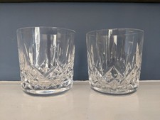 Pair Of Waterford Crystal Lismore Whisky Glasses Old Fashioned Tumbler