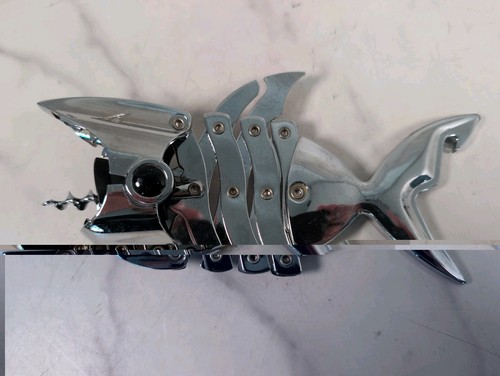 Shark silver accordion - shark, pull