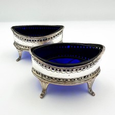 PAIR GEORGIAN PIERCED SALT