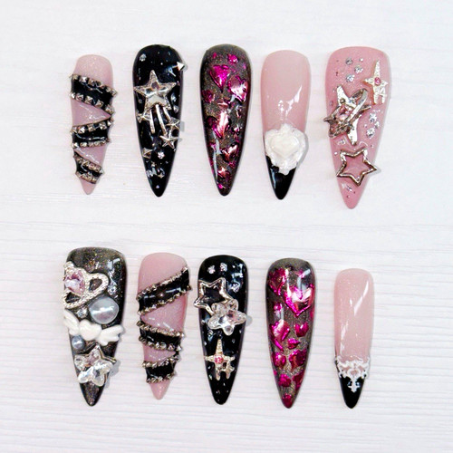 Handmade stiletto press on - stiletto, press-on