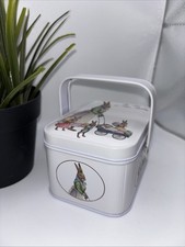 1x PETER RABBIT & FRIENDS TINS WITH HANDLES USED ONCE 4” x 3” x 2.5”
