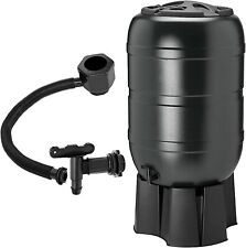 Black 210 Litre Outdoor Garden Water Butt With Stand, Tap, Filler & Lockable Lid