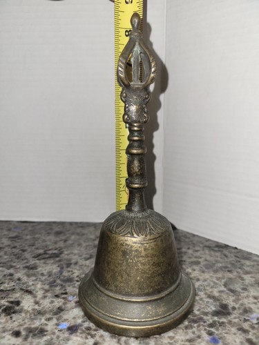 Antique brass hand bell - brass,