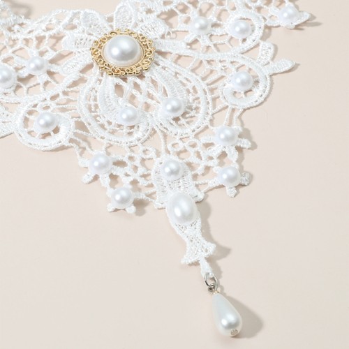 Gothic crystal lace choker - crystal,
