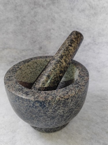 Motar and pestle dark grey - and, pestle,