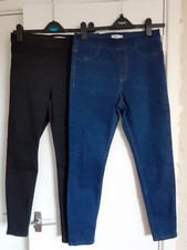 Marks and Spencer jeggings size 12 short black and dark blue