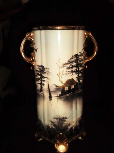 Large gilded oriental vase - oriental,