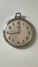 1970s Oris Anti-Shock Chrome 48mm Pocket Watch. Working.