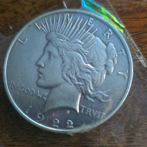 1922 peace silver dollar - peace, $1