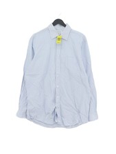 Alain Figaret Men's Shirt Chest: 42 in Blue Striped 100% Cotton Basic