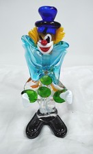 Glass Clown Figurine Colourful Art Glass Decor - J17