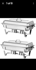 WILPREP 8 Pack 9L Chafing Dish Set, Stainless Steel Bain Marie Food Warmers
