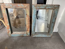 Indian Teak Azure Blue Mirror