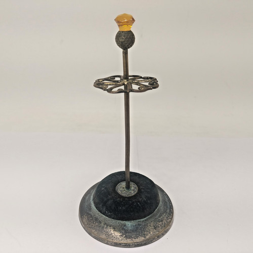 Antique metal hatpin - hatpin, stand