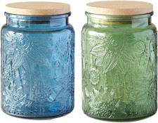 Set of 2 Vintage Glass Jar