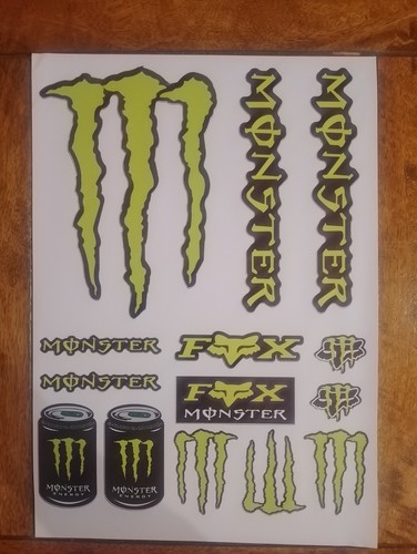 Monster energy sticker sheet - monster,