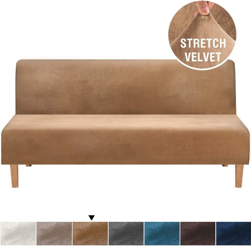 Armless sofa bed - bed, velvet