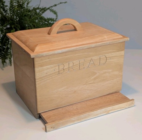 Wooden bread bin lid with - wooden,