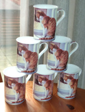 Set of six Mugs by Creative Tops Ginger Cat at Window Fine bone China Read  Desc