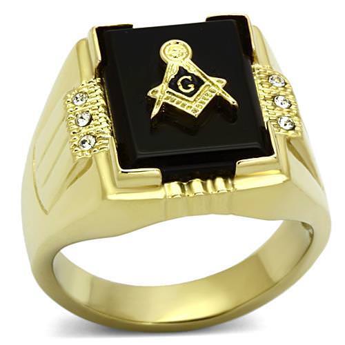 Mens masonic gold ring