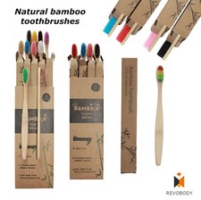 PACK of 1-10 Eco Friendly Bamboo Toothbrush Natural Biodegradable MediumBristles