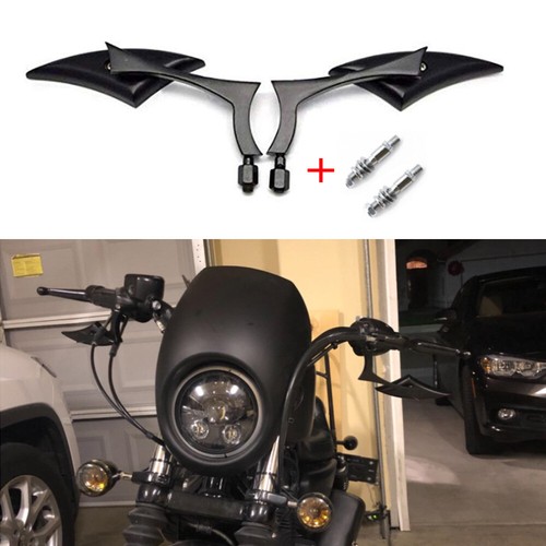 Black motorcycle rearview - black,