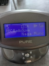 Pure The Bug Digital Dab Radio Alarm Clock Pause Rewind FF Live Radio GWO