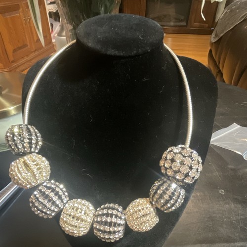 Silver tone snake chain collar - snake,