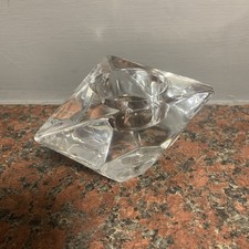 Vintage Crystal Orrefors Sweden Triangle Shaped Candle Votive Tea Light Holder