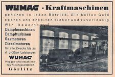 Wumag Kraftmaschinen - Görlitz - 1937 - Mechanical Engineering Advertising Advertising ~13x9cm