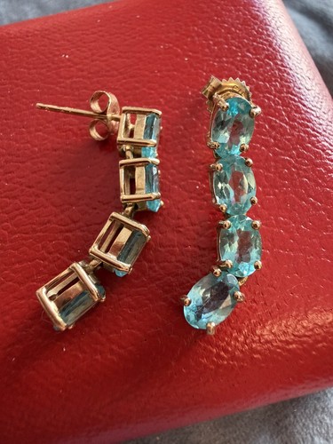 Vtg solid 9ct gold blue - vtg,