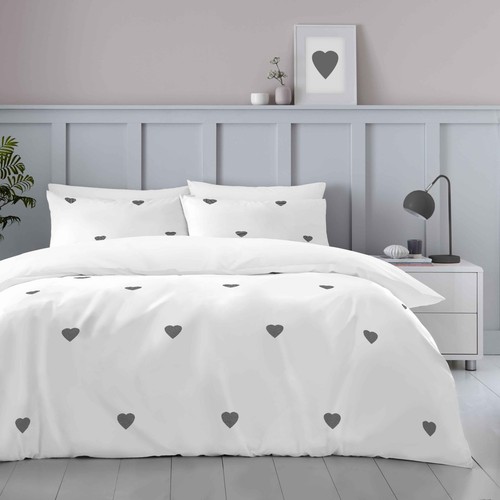 Embroidered heart duvet cover - heart,
