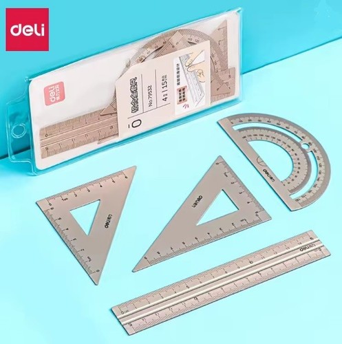 Metal school protractor set - metal,