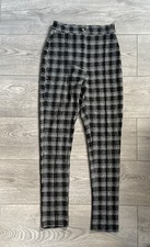 Women's Skinny Pants Trousers Urban Outfitters XS Black Mix Tartan Plaid