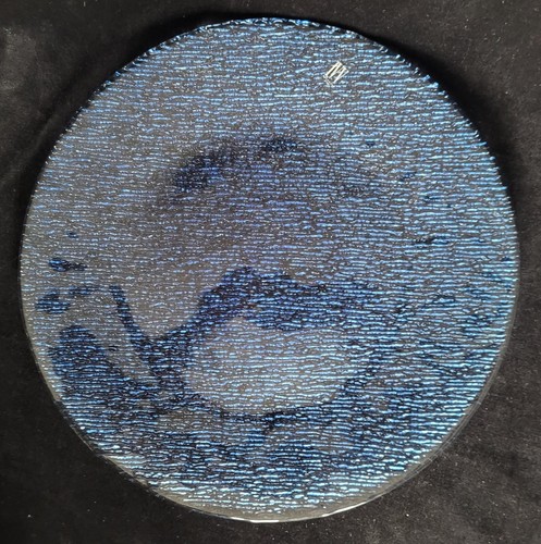 Textured blue glass platter - ,