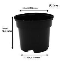 Black Plastic Plant Pot Flower Pots 0.5 1 2 3 4 5 7.5 10 12 15 25 32 45 60 Litre