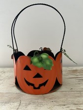 Pumpkin tin basket halloween - tin,