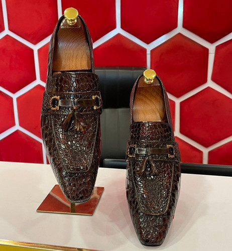 Handmade brown crocodile - handmade,