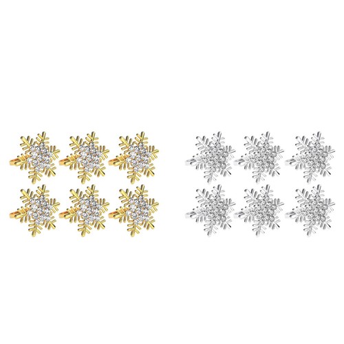 6pcs snowflake napkin rings - napkin,