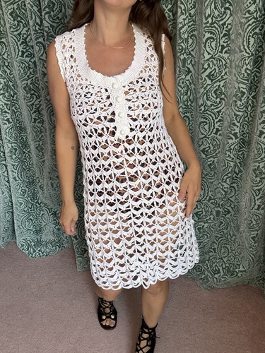 Vintage crochet white dress - vintage,