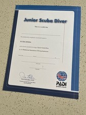 PADI Certificate  Jnr Scuba