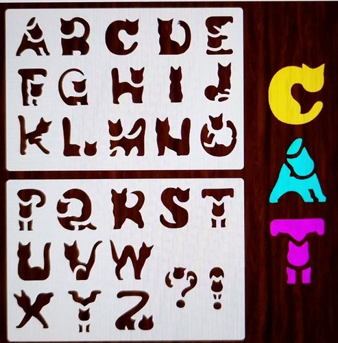 Alphabet cat design - a4,