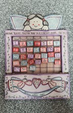 Magnetic Wooden Angel Fairy Calendar Handmade Month Reusable #ListingsInLights