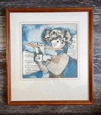 Rosina Wachtmeister Framed Print Silver Foil Collage Musical Musician Flute